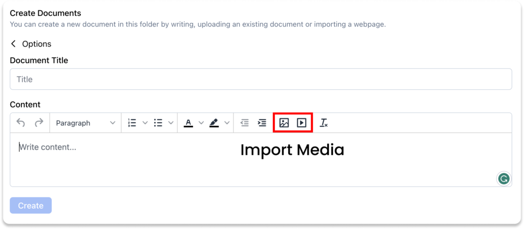 An image illustrating the media buttons.