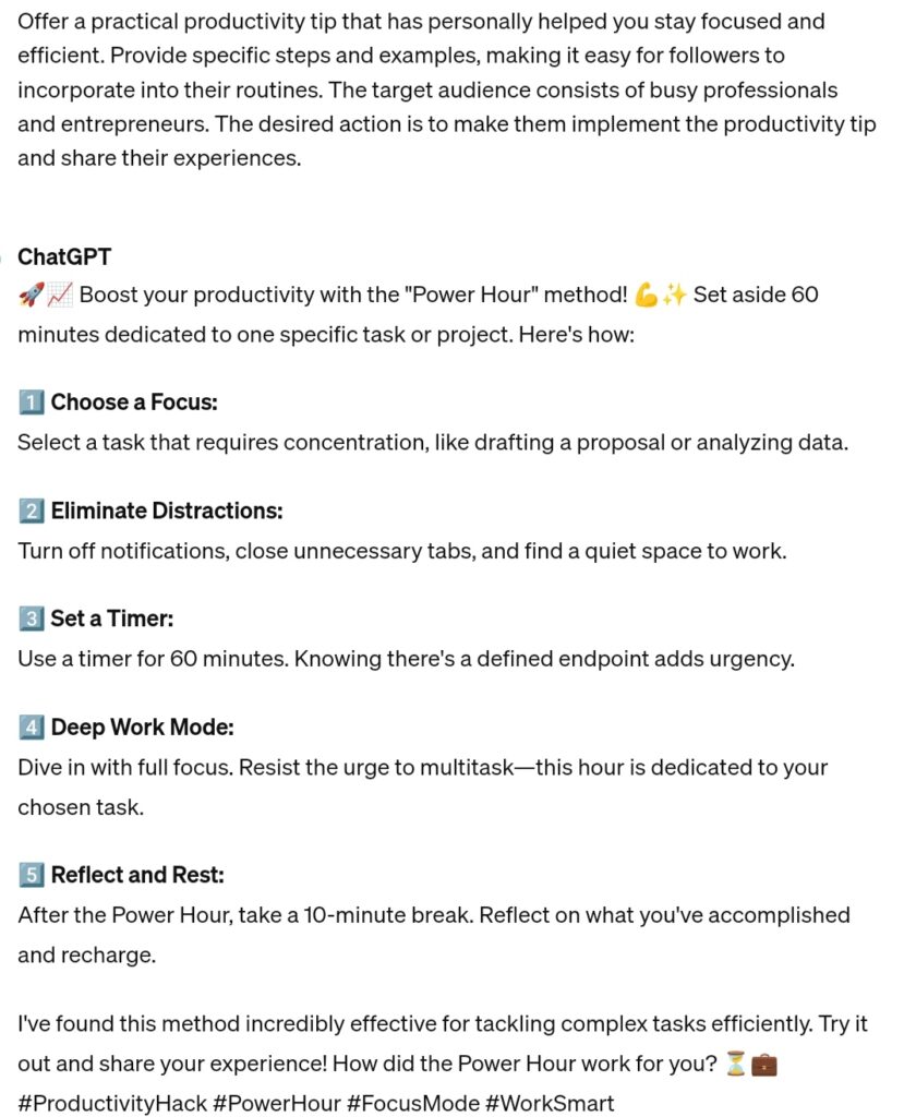 ai prompts for social media