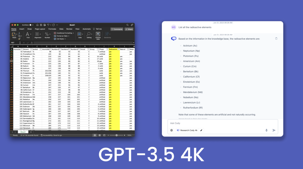 Comparaison de GPT-3.5 4K avec GPT-3.5 16K