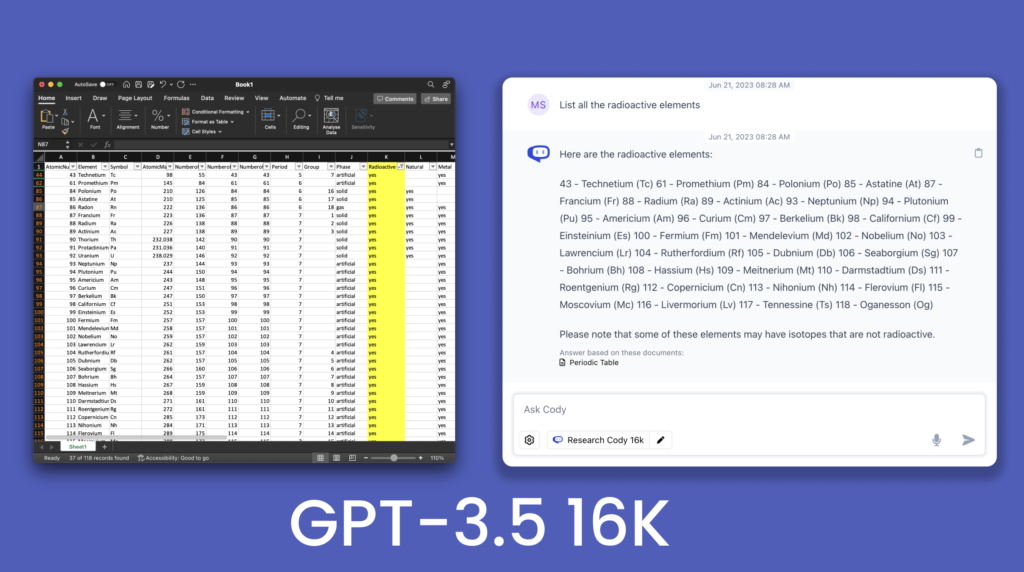 Comparaison de GPT-3.5 4K avec GPT-3.5 16K